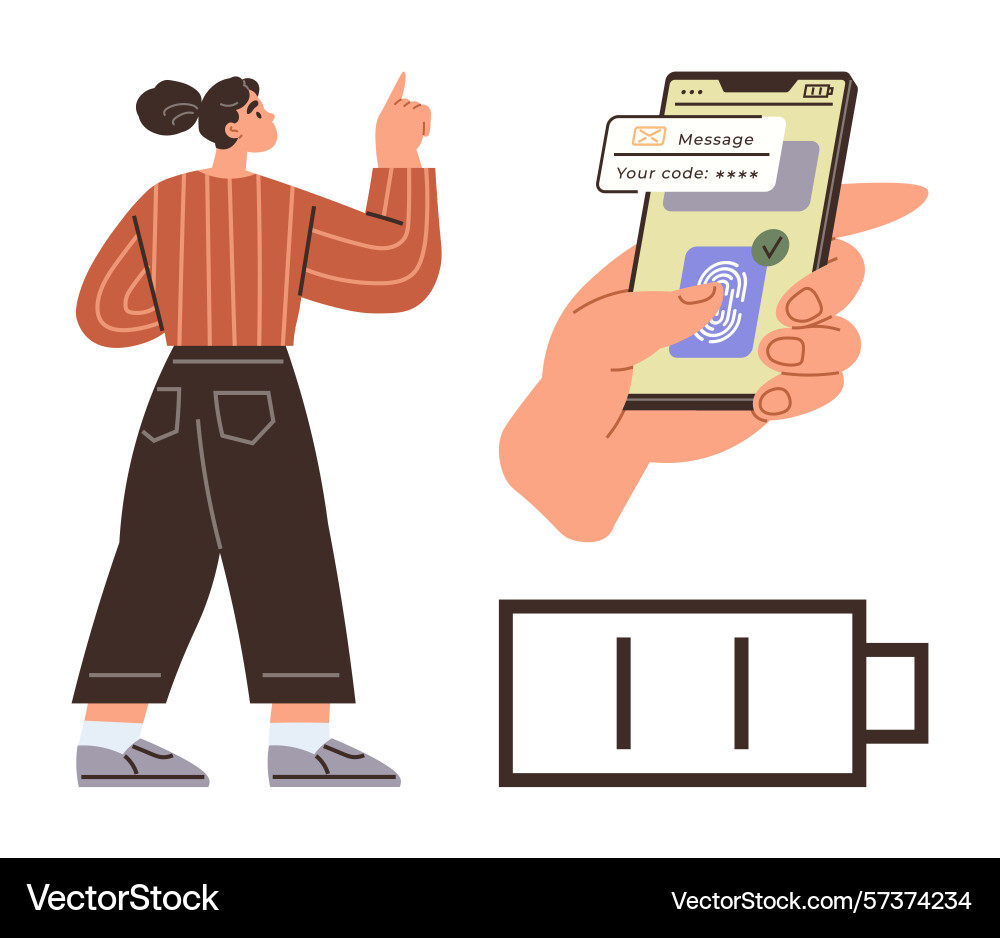 Digital authentication with fingerprint access Digital authentication with fingerprint access vector image