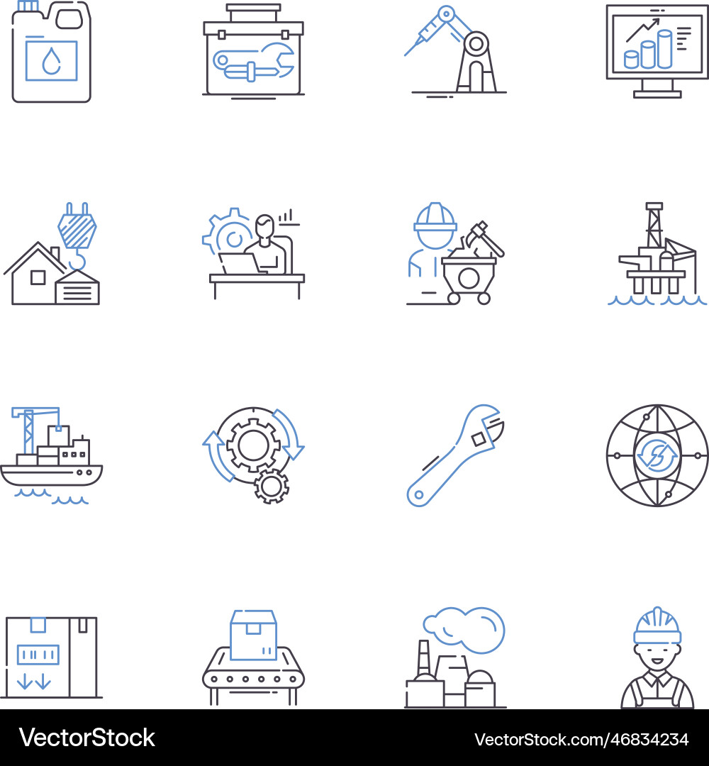 Entry line icons collection access gate Entry line icons collection access gate vector image