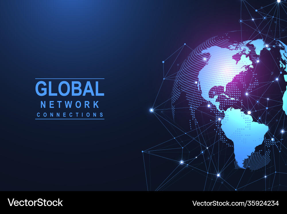 Global network connection concept big data Global network connection concept big data Vector Image