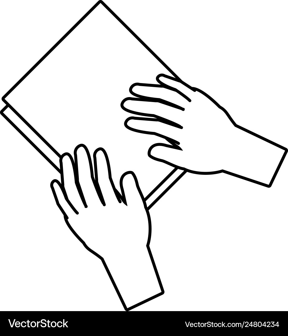 Hands with documents file isolated icon vector image