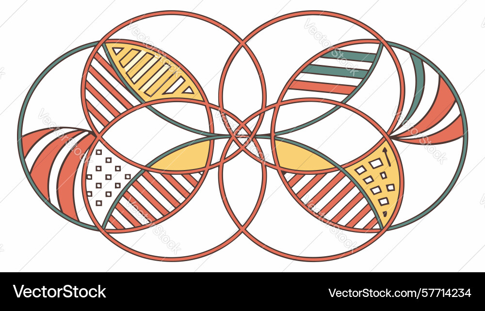 Intricate interlocking circular geometric pattern vector image