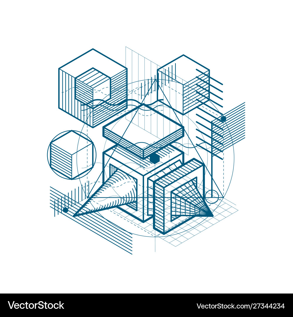 Isometric abstract background with lines Isometric abstract background with lines vector image