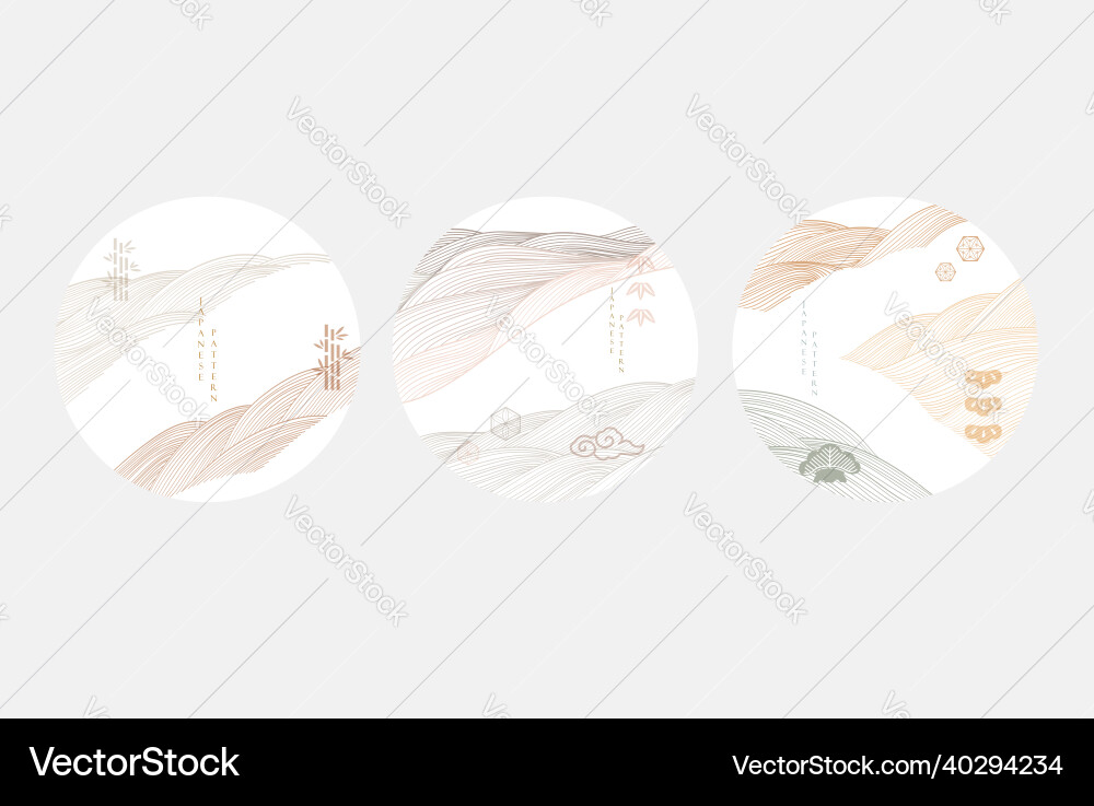 Japanese background with line wave pattern Japanese background with line wave pattern vector image