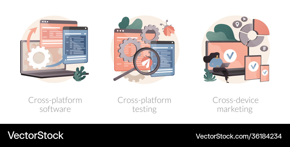 Multi platform framework abstract concept vector image