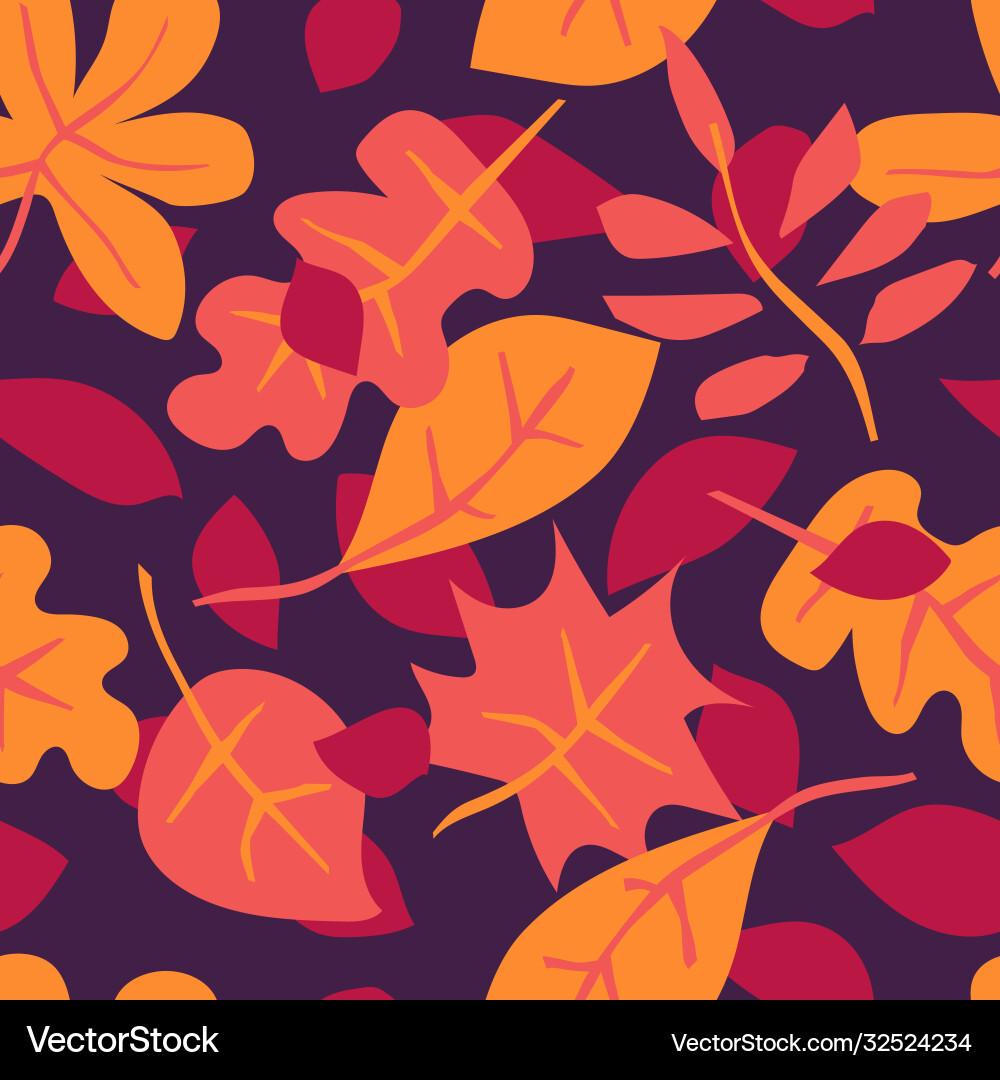 Seamless pattern with autumn leaves creative Vector Image