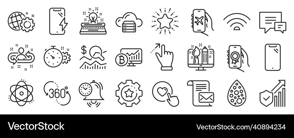 Set of technology icons such as like button Set of technology icons such as like button vector image