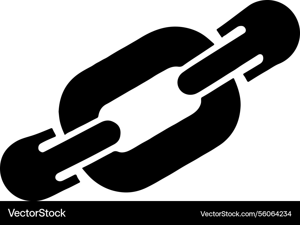 Simple black and white linked chain icon for web d Vector Image
