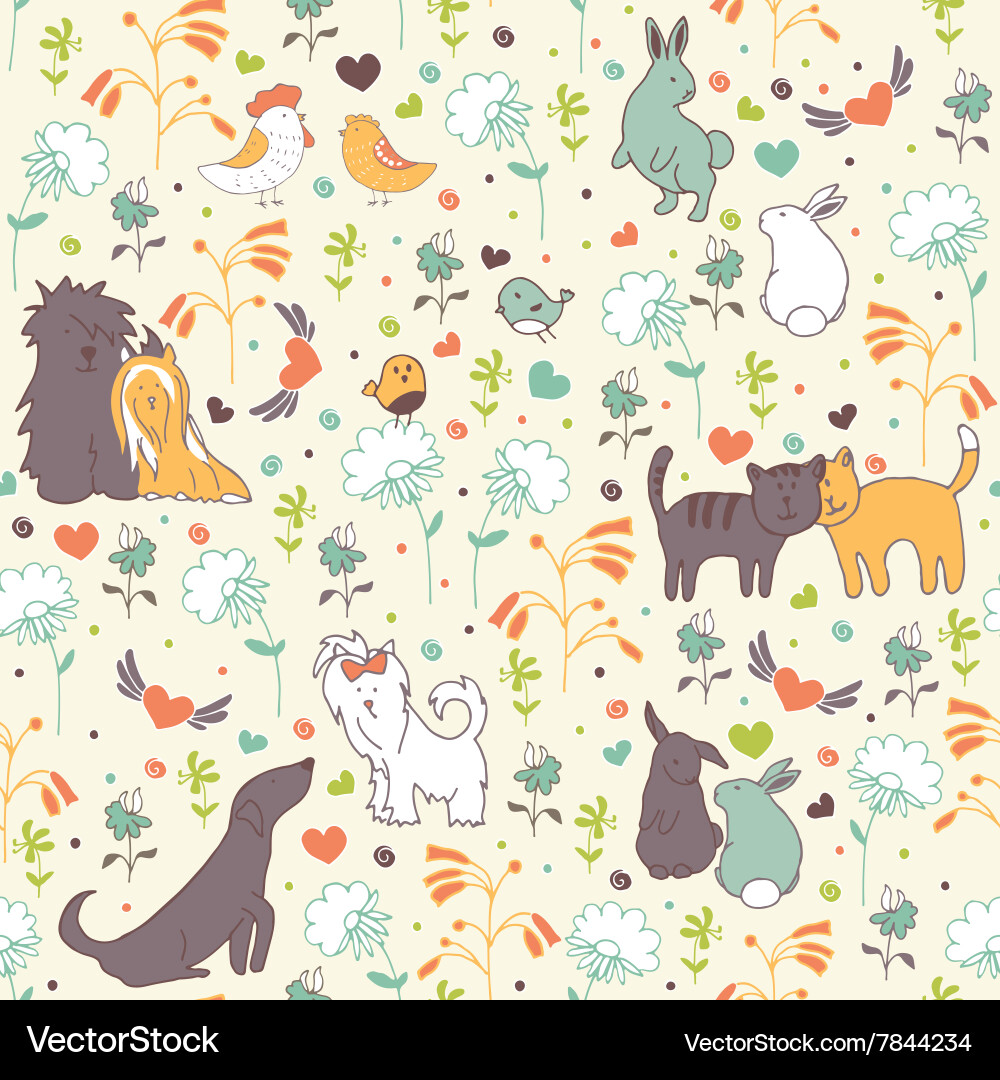 Spring Animal Pattern vector image