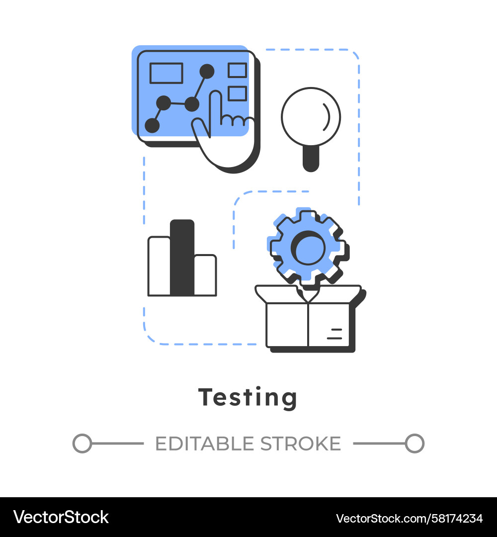 Testing Concept Icon - Linear Style Vector Image
