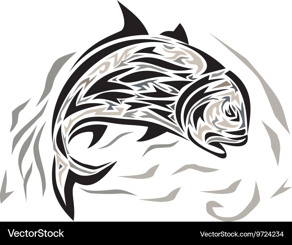 Tribal Kingfish Dive Vector Image