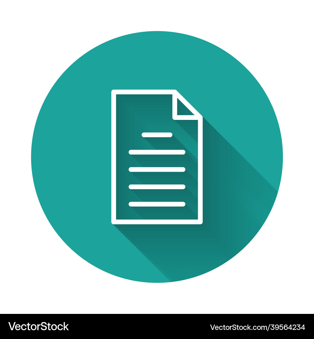 White line file document icon isolated with long White line file document icon isolated with long vector image