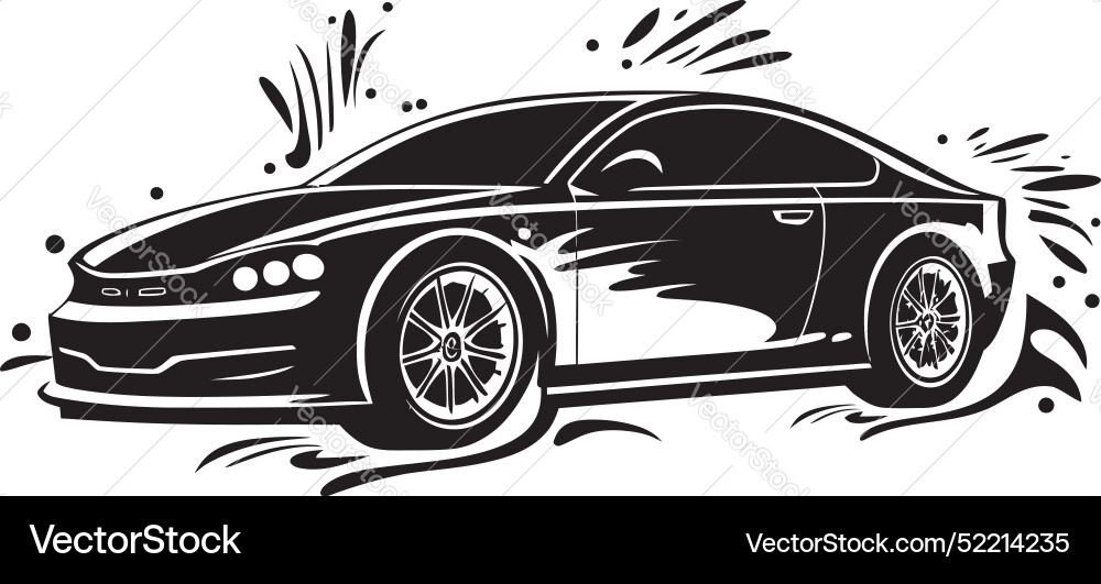Abstract clean black car wash emblematic symbol Abstract clean black car wash emblematic symbol vector image