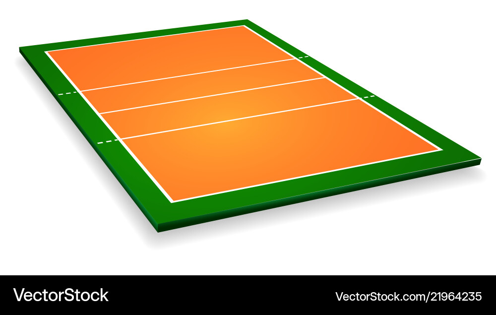 Aerial Volleyball Court View Vector Image