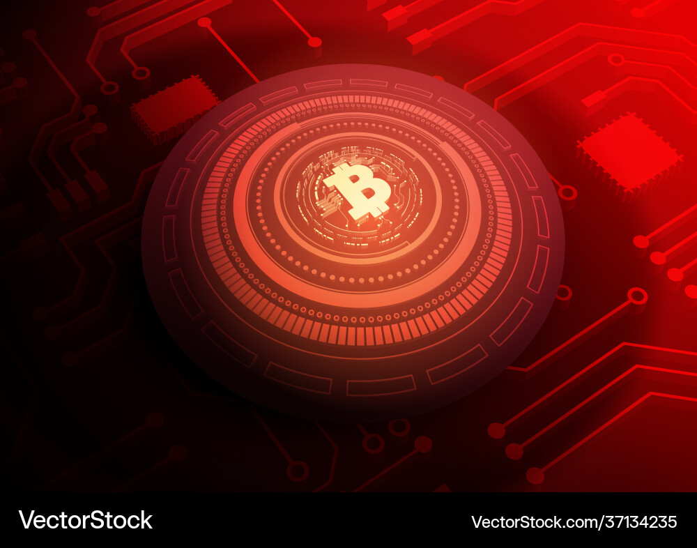 Bitcoin circuit technology background Bitcoin circuit technology background vector image