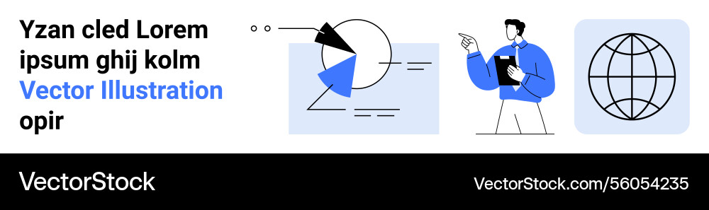 Business professional analyzing data with a pie Business professional analyzing data with a pie vector image