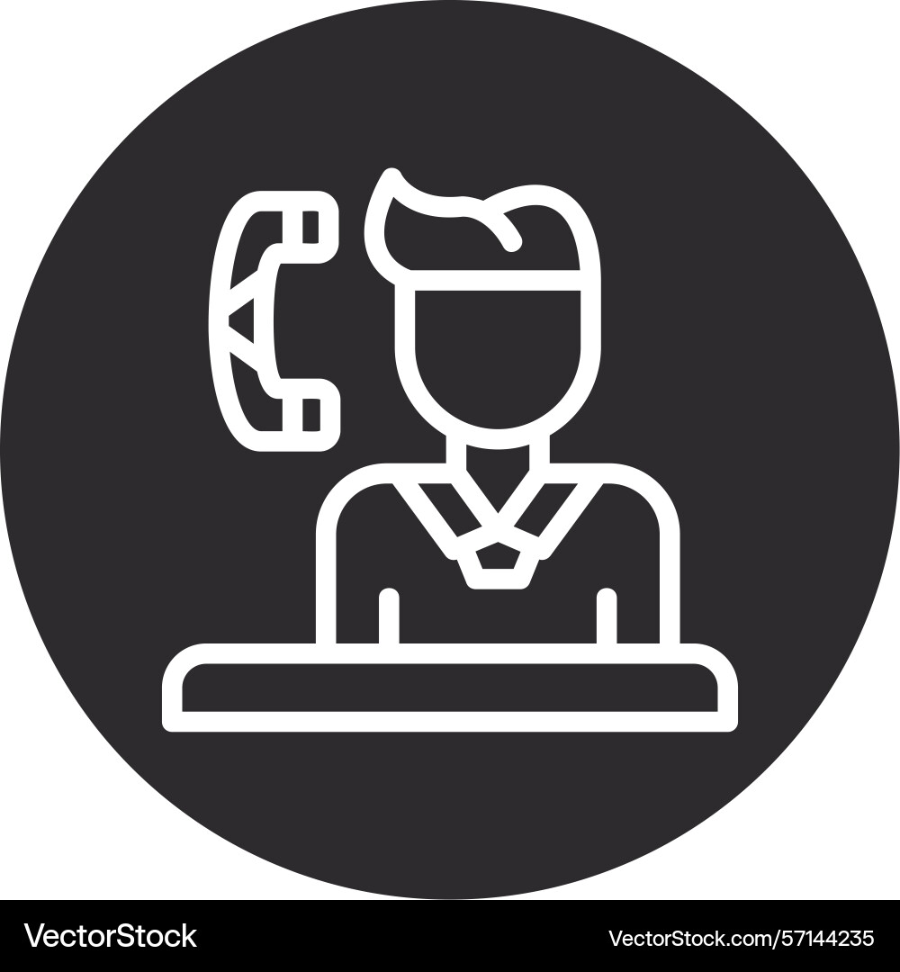 Call handling inverted circle black Vector Image