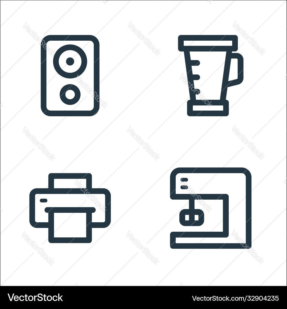 Electronic and device line icons linear set Electronic and device line icons linear set vector image