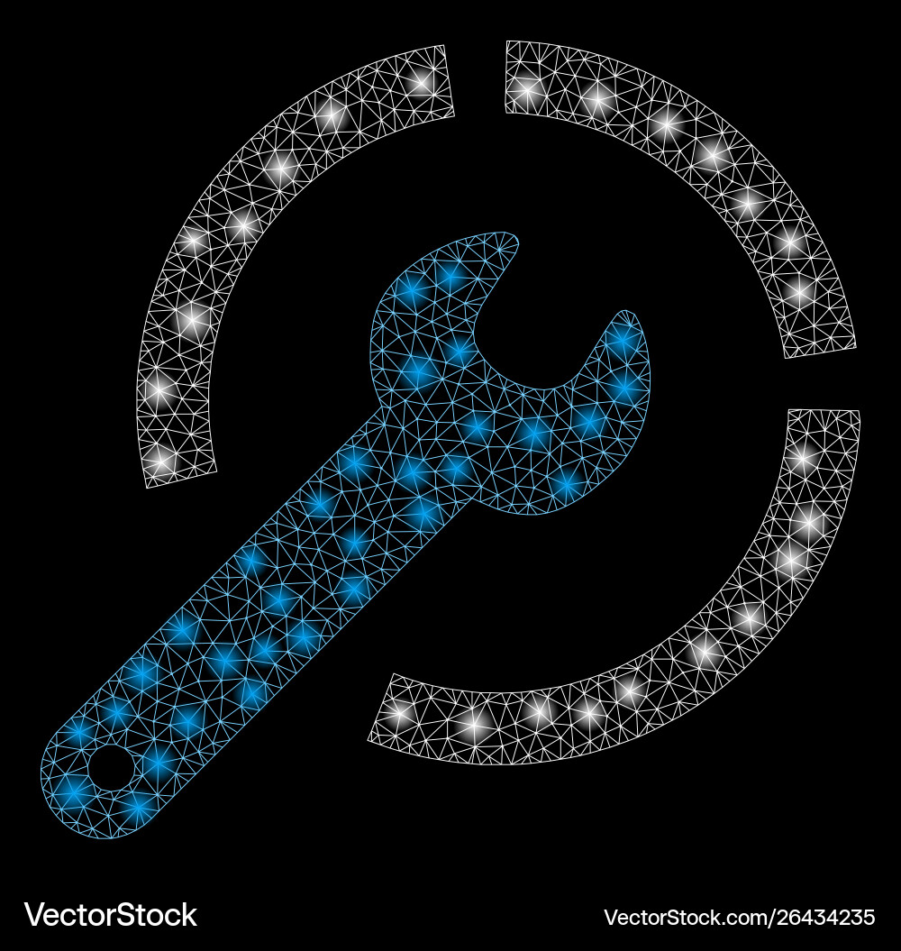 Flare mesh network configure spanner with Flare mesh network configure spanner with Vector Image