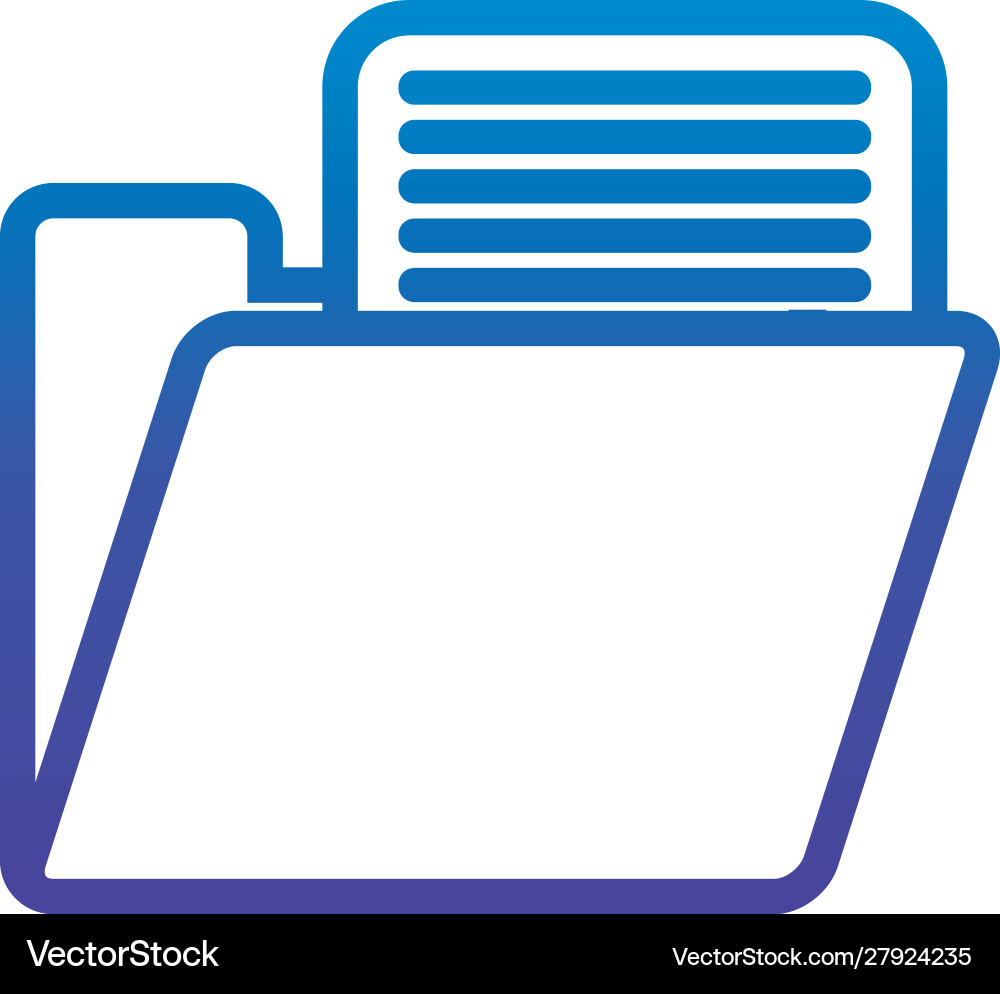 Folder file office line gradient design vector image