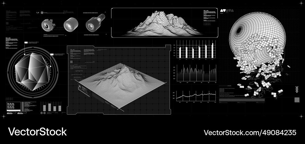 Futuristic shape element hud gui science Futuristic shape element hud gui science vector image