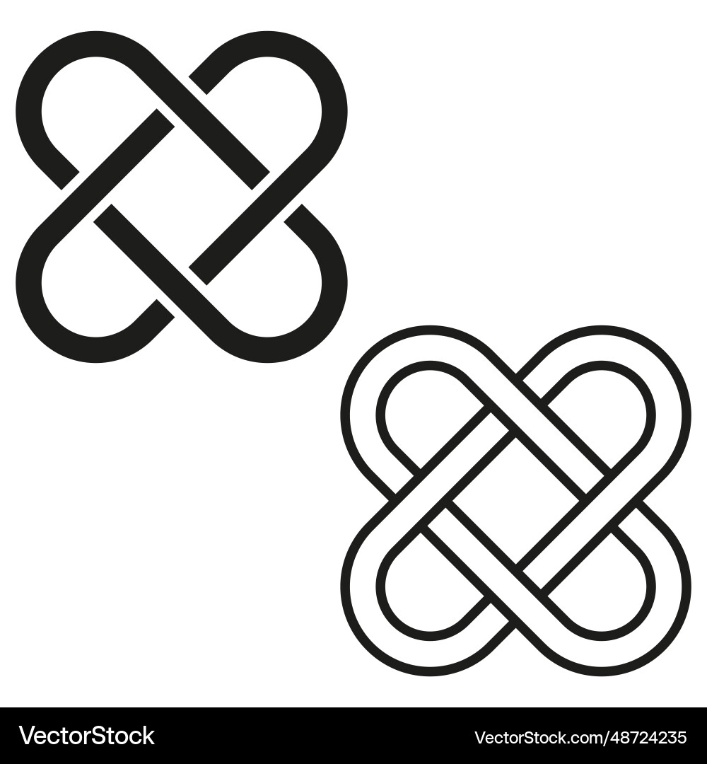 Interlocking icon set interconnection symbol Interlocking icon set interconnection symbol vector image