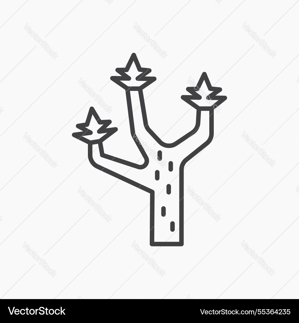 Joshua tree icon isolated in black line Joshua tree icon isolated in black line vector image
