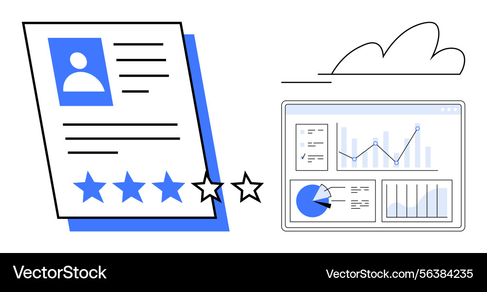 Leistungsüberprüfung und Datenanalyse mit Rating Leistungsüberprüfung und Datenanalyse mit Rating vektorbild