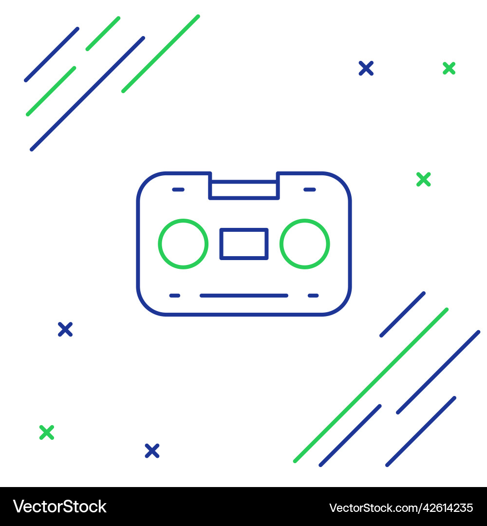 Linie retro Audio Kassettenband Ikone isoliert Linie retro Audio Kassettenband Ikone isoliert vektorbild