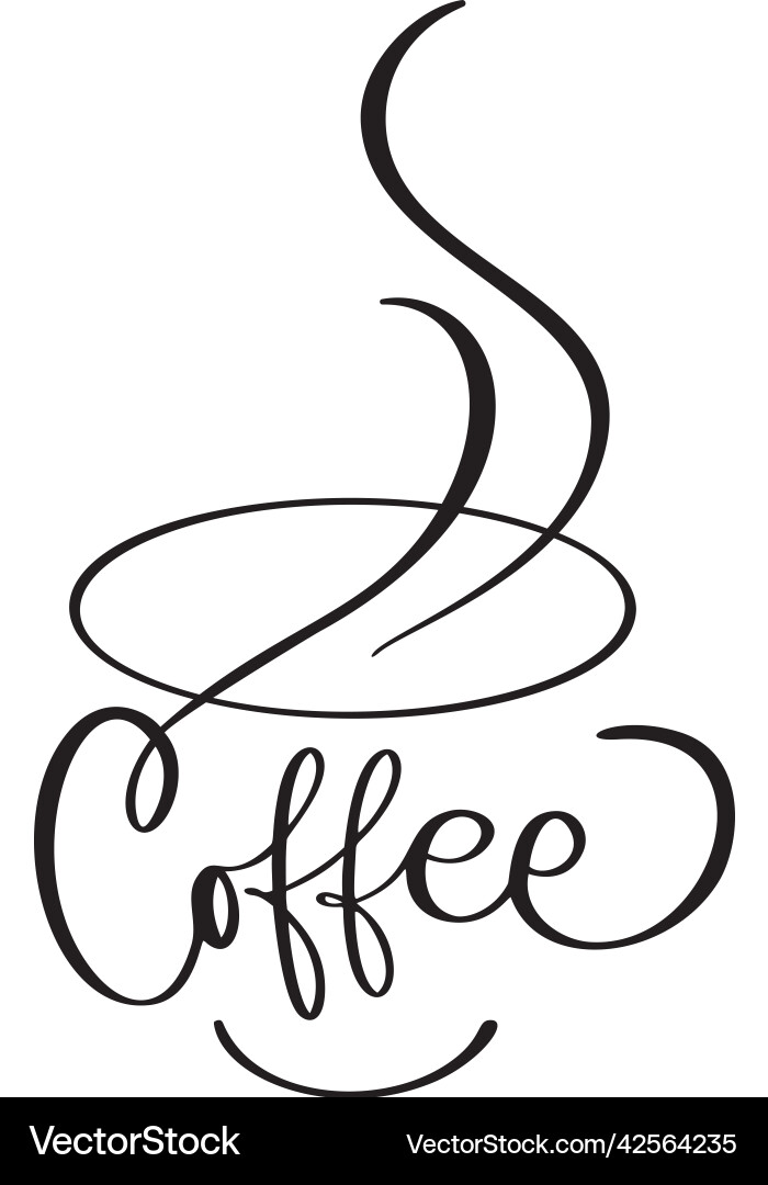 Logo der Kaffeetasse mit kalligraphischem Text Logo der Kaffeetasse mit kalligraphischem Text Vektorbild