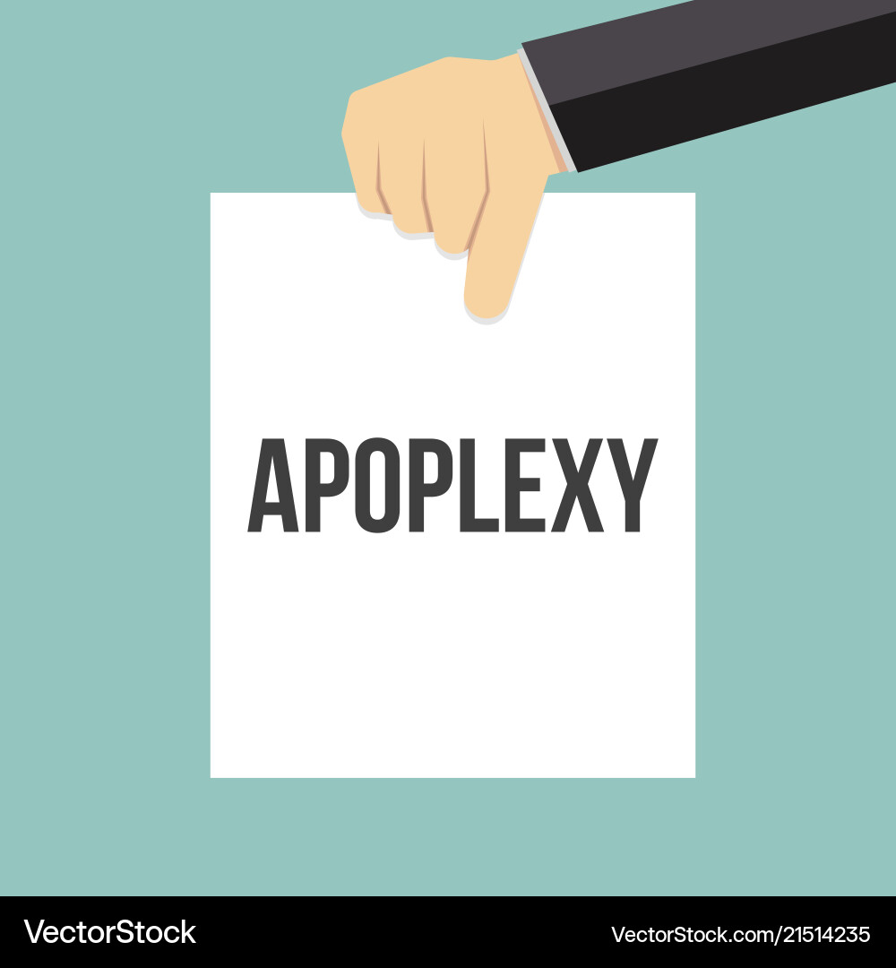 Man showing paper apoplexy text Man showing paper apoplexy text vector image