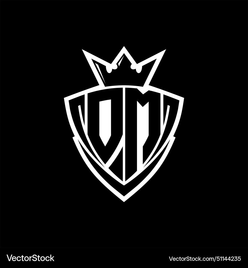 Om letter logo with sharp triangle shield shape Om letter logo with sharp triangle shield shape Vector Image