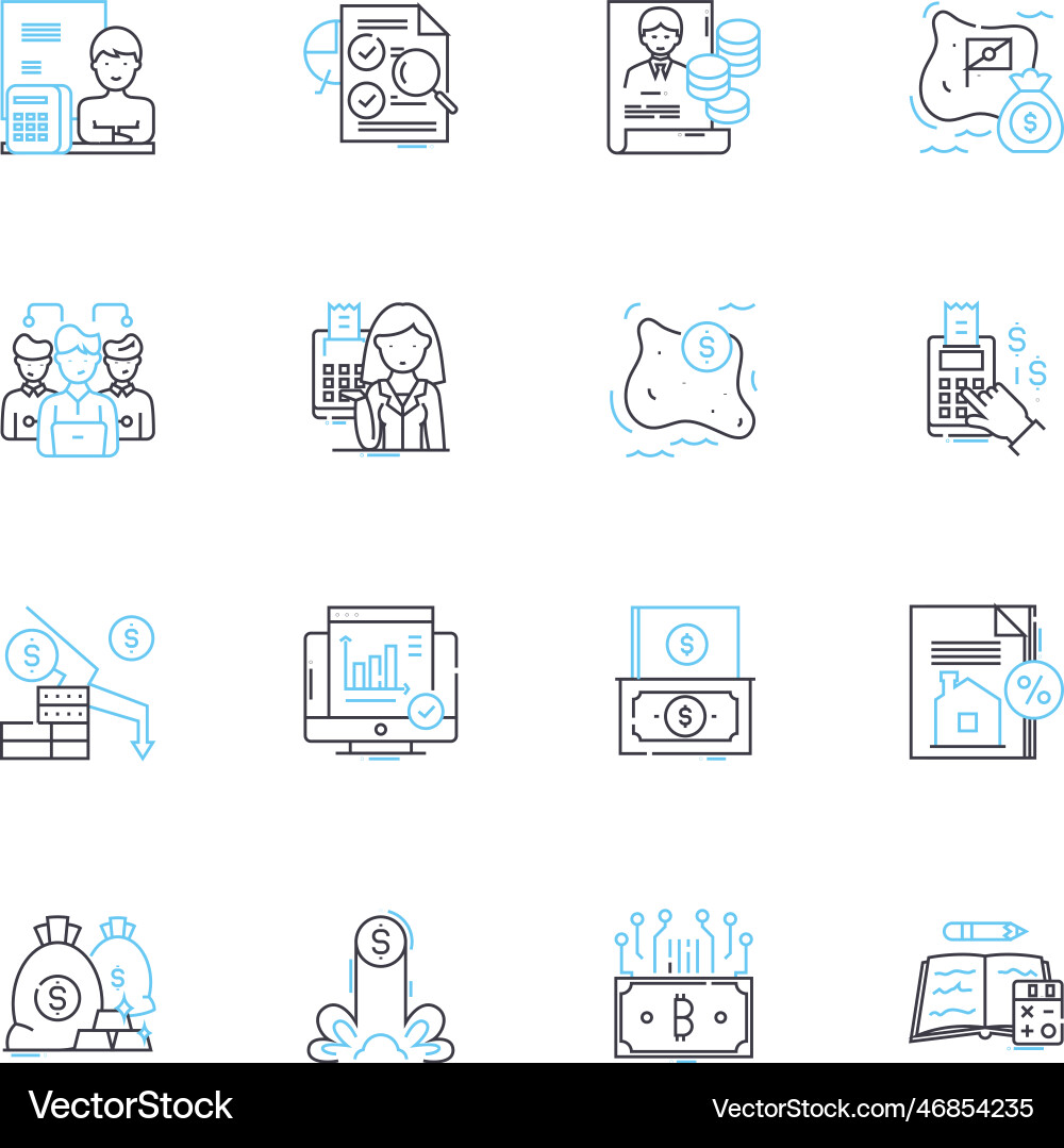 Problem solving linear icons set innovate Problem solving linear icons set innovate Vector Image