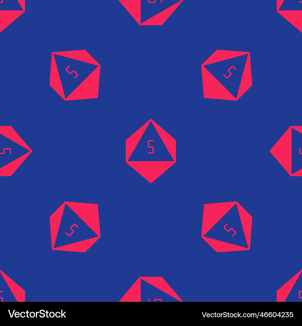 Red game dice icon isolated seamless pattern vector image