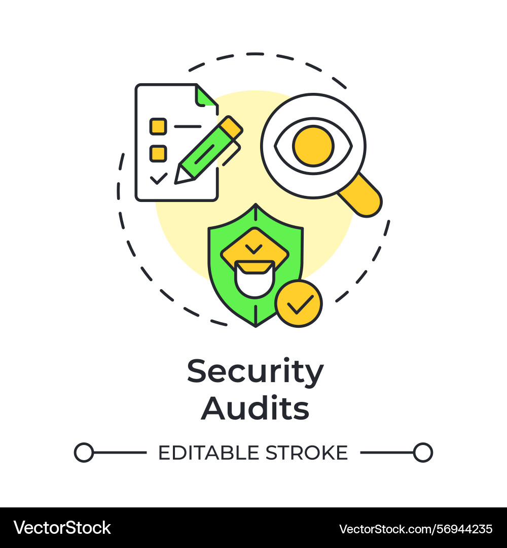 Security audits multi color concept icon Security audits multi color concept icon vector image