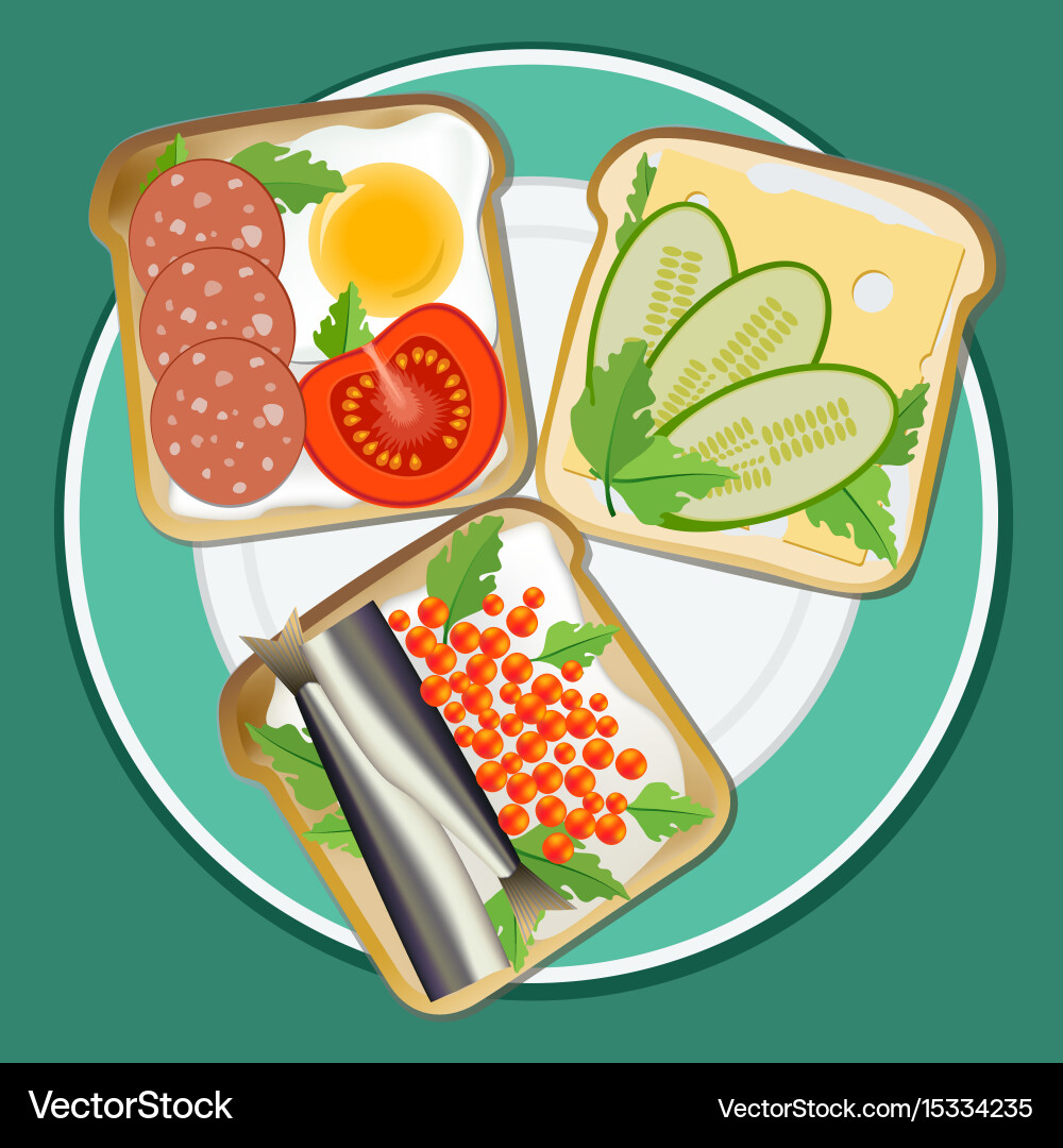 Set different toast Vector Image