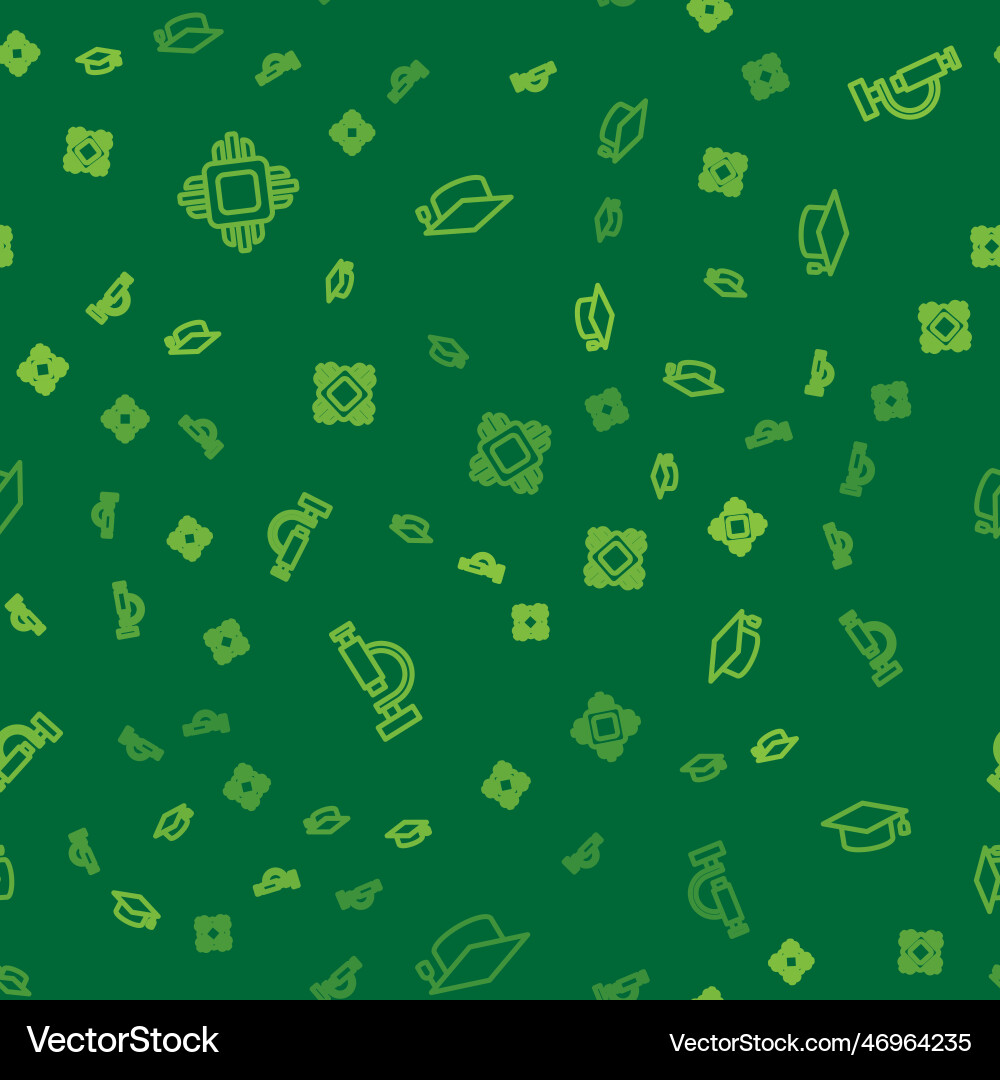 Set line processor cpu microscope and graduation vector image