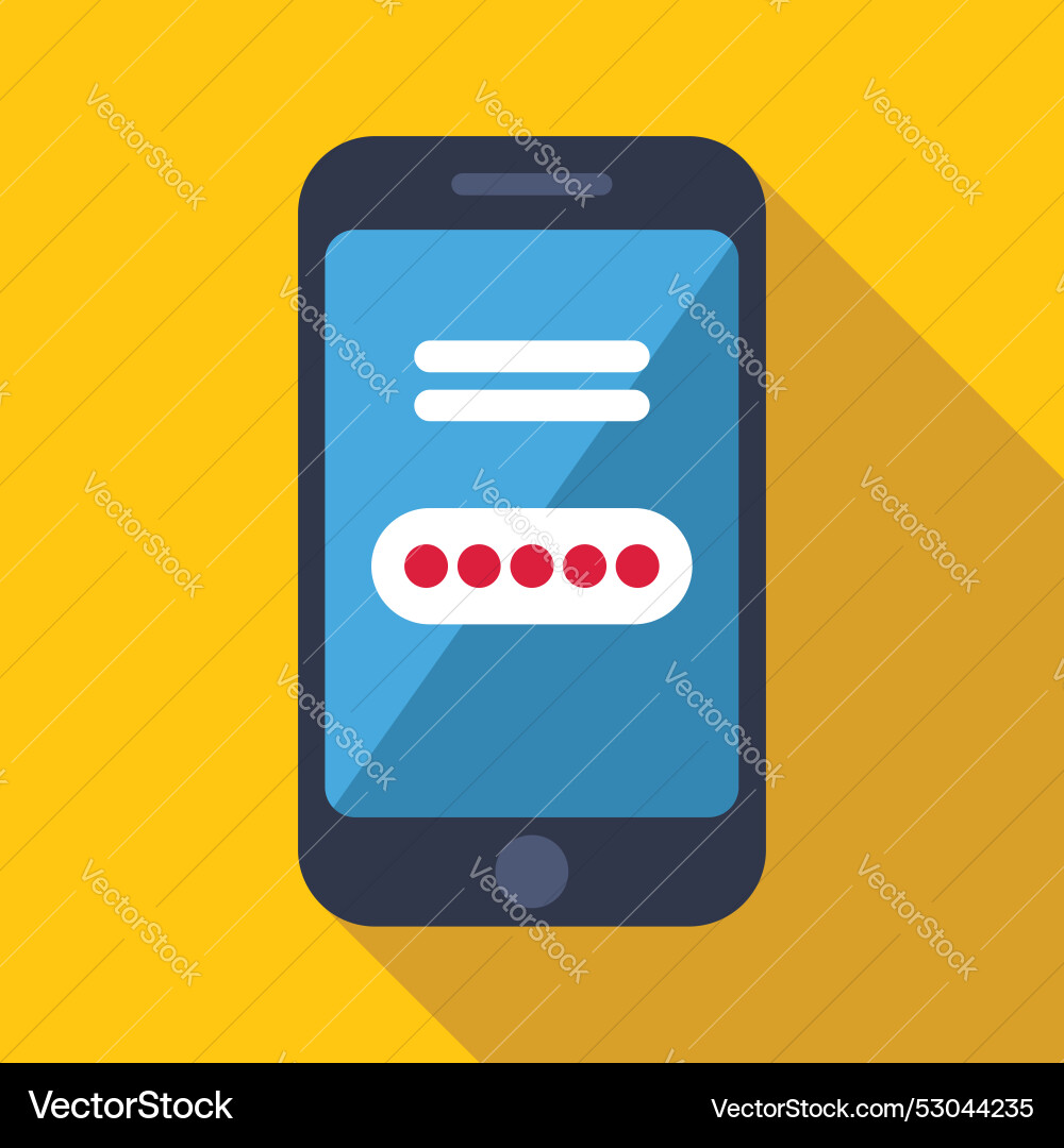 Smartphone showing password protecting screen Smartphone showing password protecting screen vector image