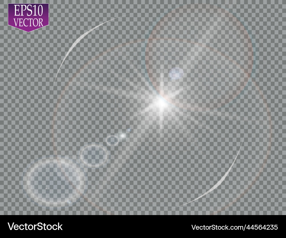 Transparent sunlight special lens flare Transparent sunlight special lens flare vector image