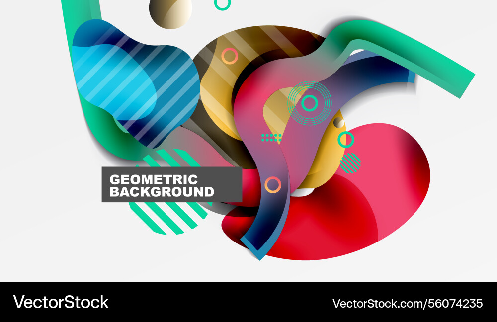 Vibrant abstract background overlapping shapes Vector Image