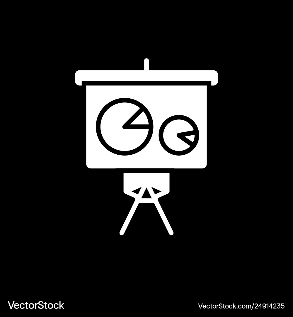 Web line icon flipchart and graph Vector Image