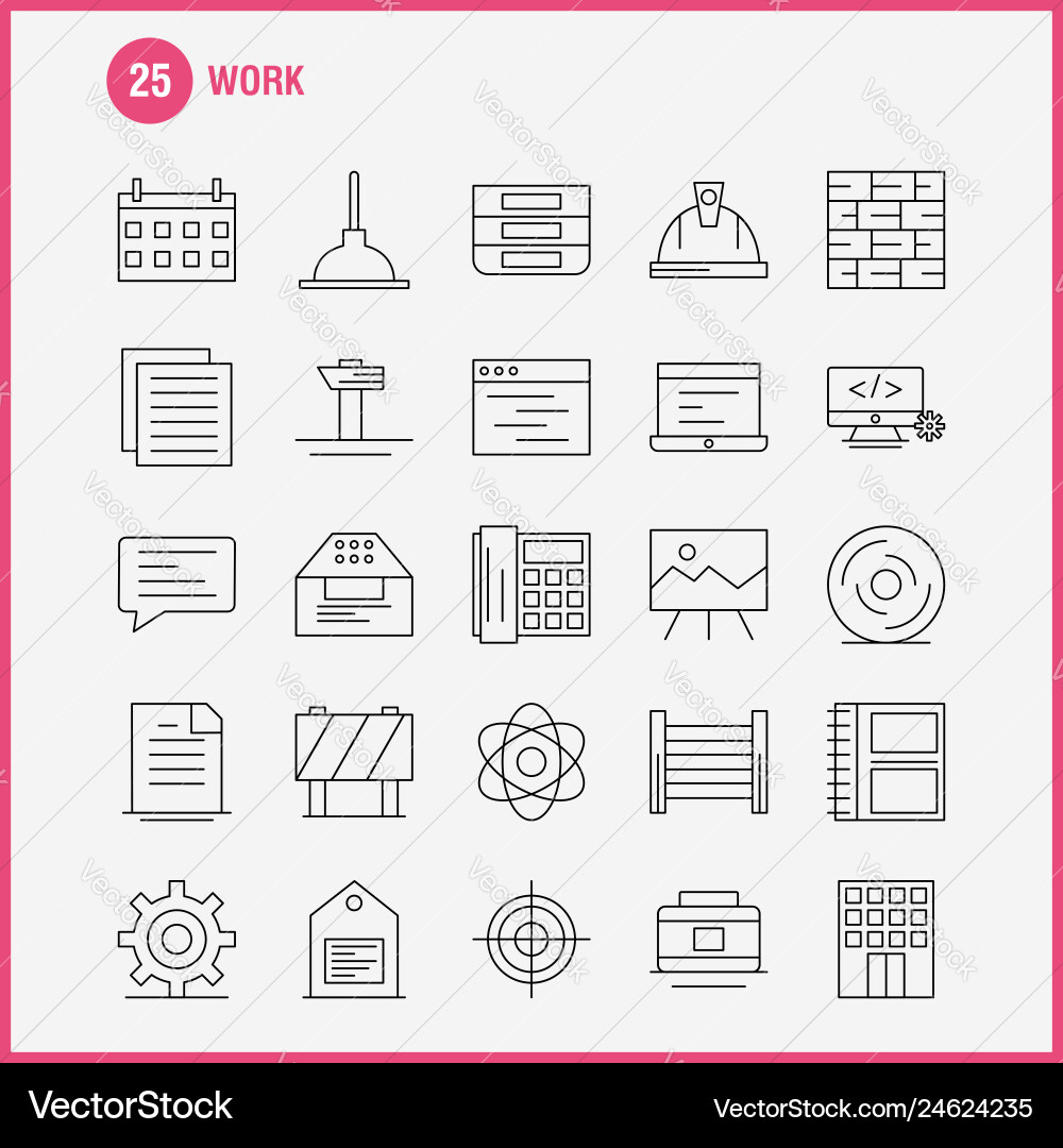 Work line icon for web print and mobile uxui kit Work line icon for web print and mobile uxui kit vector image