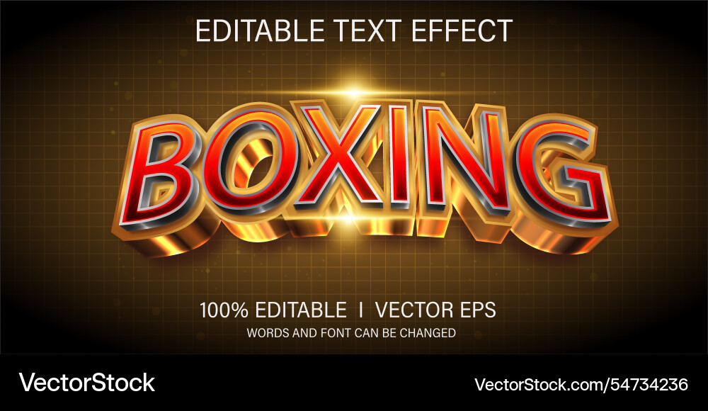 Boxing text effect with modern style design Boxing text effect with modern style design vector image