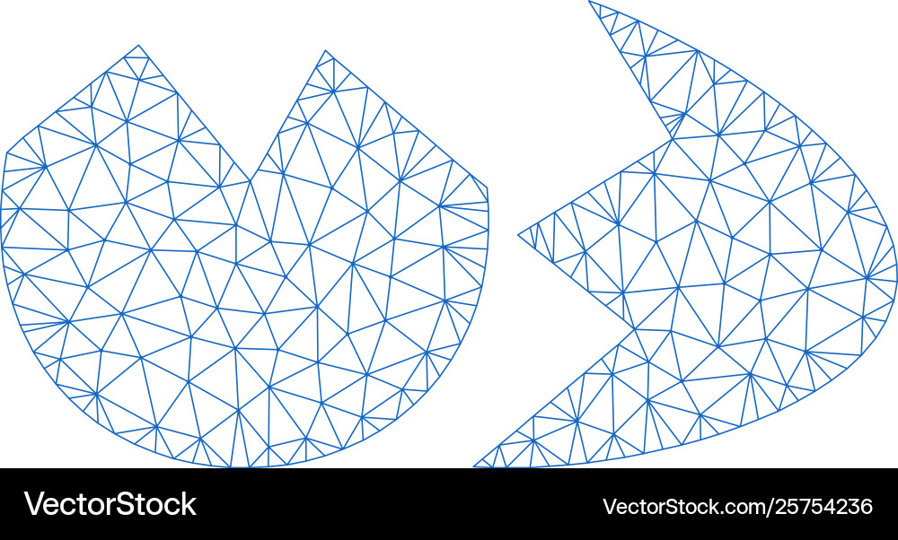 Broken eggshell polygonal frame mesh Broken eggshell polygonal frame mesh Vector Image