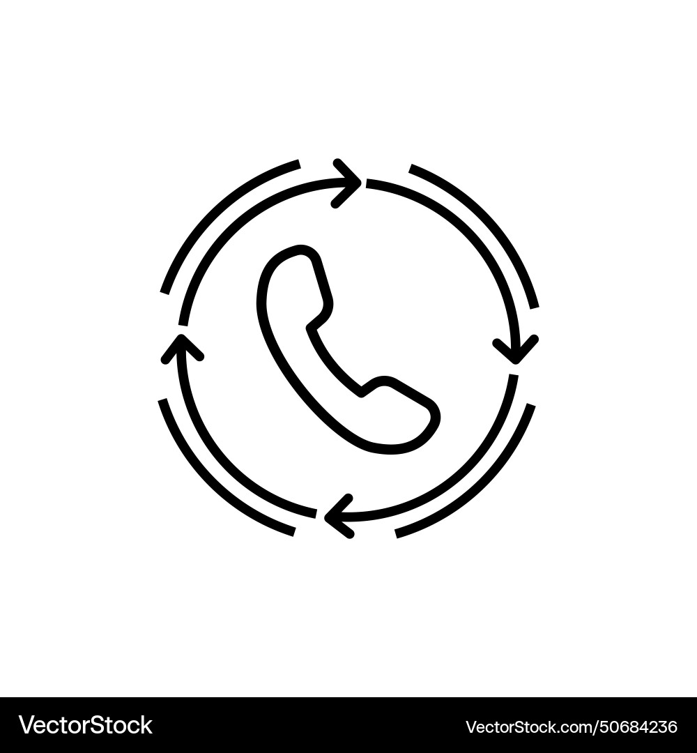 Call back icon line art style design isolated Vector Image