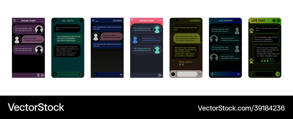 Chatbot window inteface Chatbot window inteface vector image