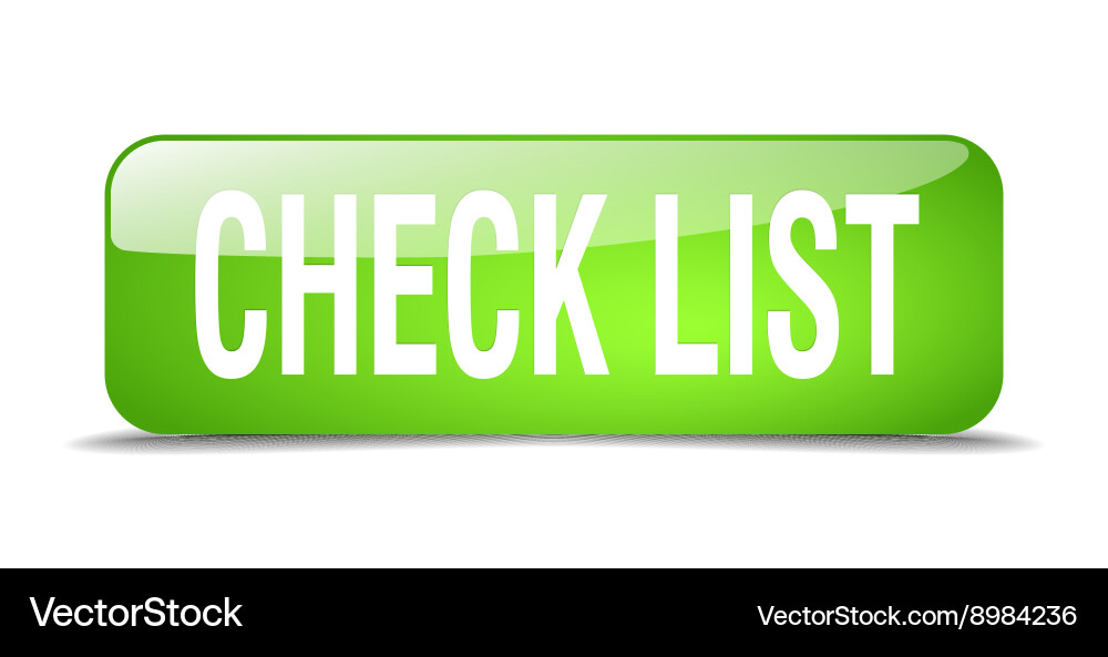Check list green square 3d realistic isolated web vector image