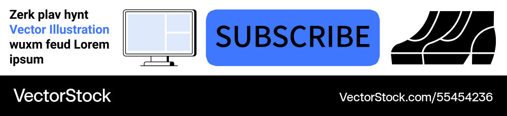 Digital subscription button with monitor icon Digital subscription button with monitor icon Vector Image
