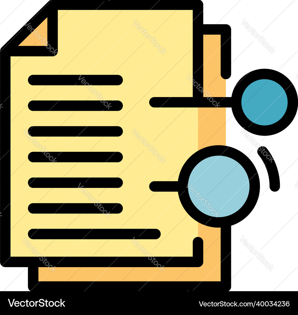 Documents remote access icon color outline vector image