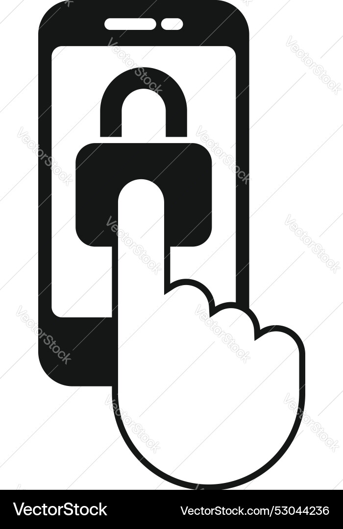 Hand unlocking smartphone with index finger Hand unlocking smartphone with index finger vector image