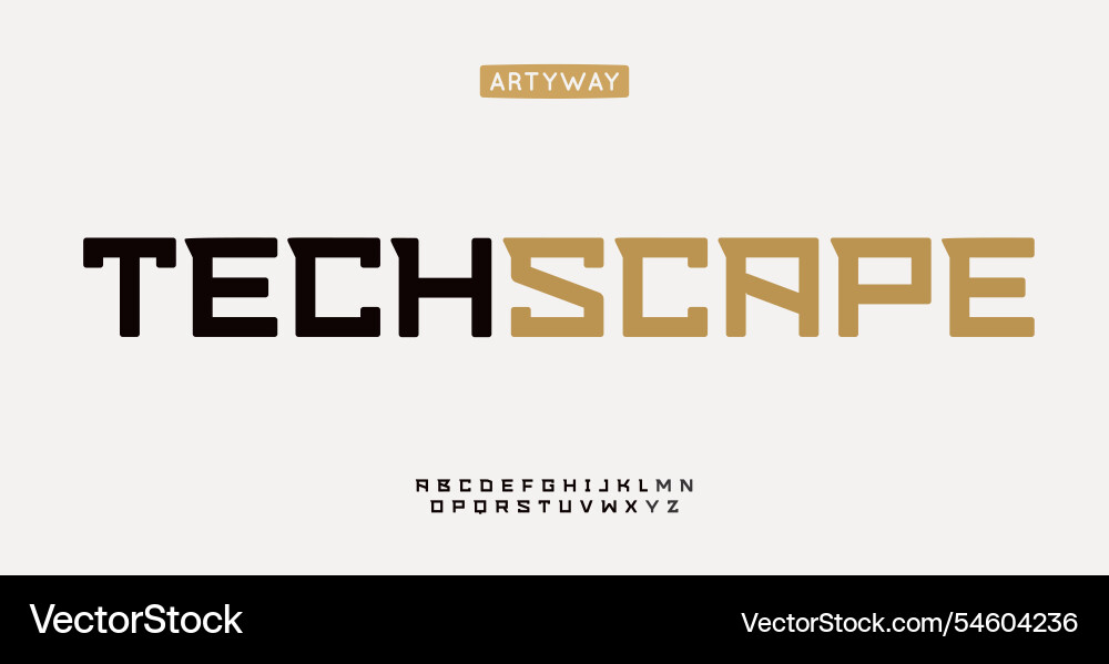Modern square alphabet angular geometric letters vector image